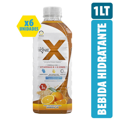 6 Botellas IONEX Sabor Naranja