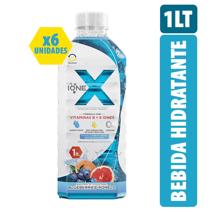 6 Botellas IONEX Sabor BlueBerry Pomelo